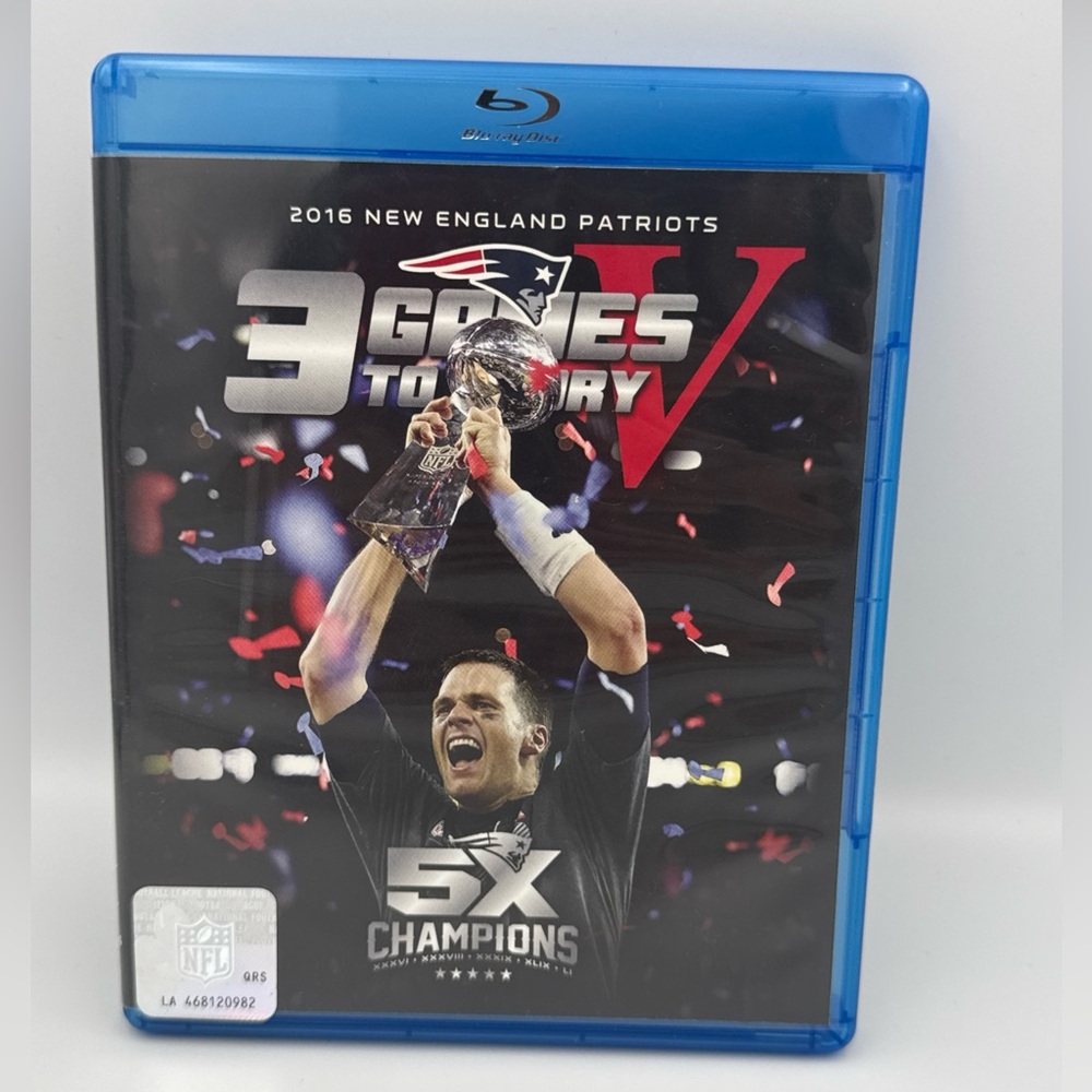 2016 New England Patriots 3 Games to Glory V Blu Ray 3 Disc Super Bowl LI